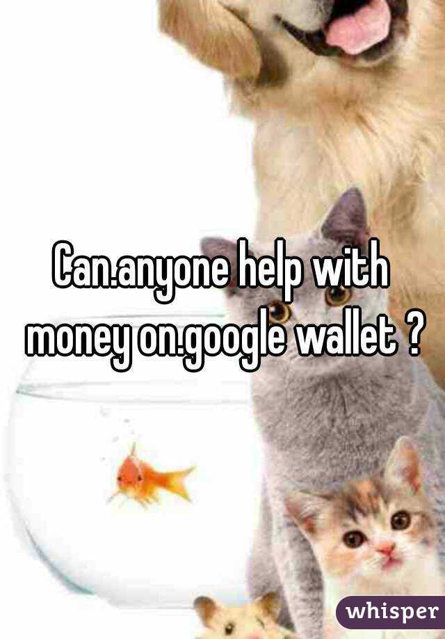 Can.anyone help with money on.google wallet ?