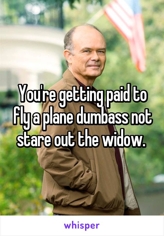 You're getting paid to fly a plane dumbass not stare out the widow. 