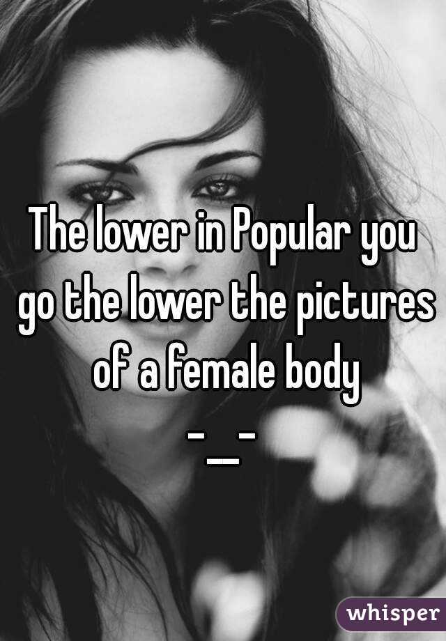 The lower in Popular you go the lower the pictures of a female body
-__-

