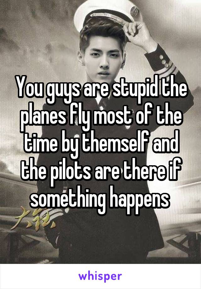 You guys are stupid the planes fly most of the time by themself and the pilots are there if something happens 