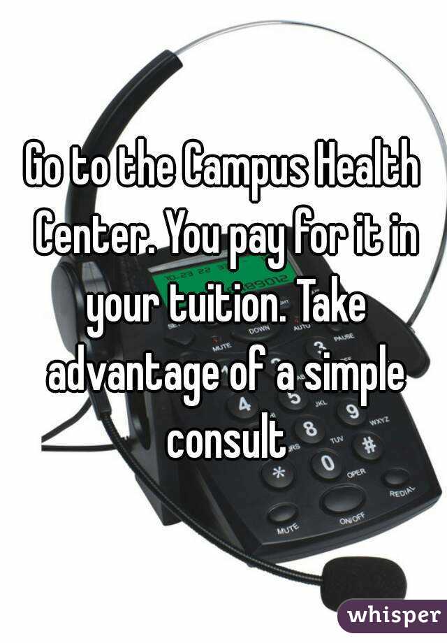 Go to the Campus Health Center. You pay for it in your tuition. Take advantage of a simple consult