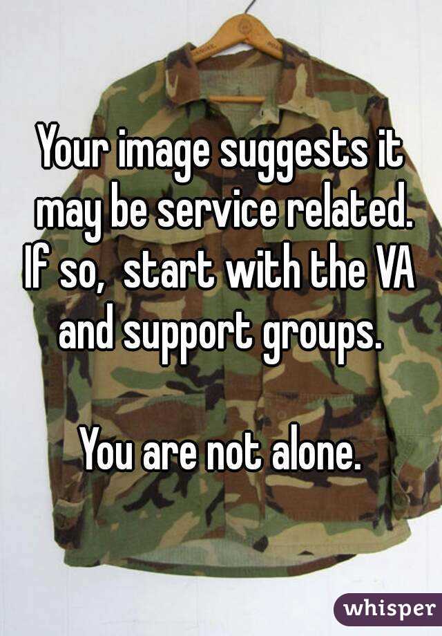 Your image suggests it may be service related.
If so,  start with the VA and support groups. 

You are not alone.