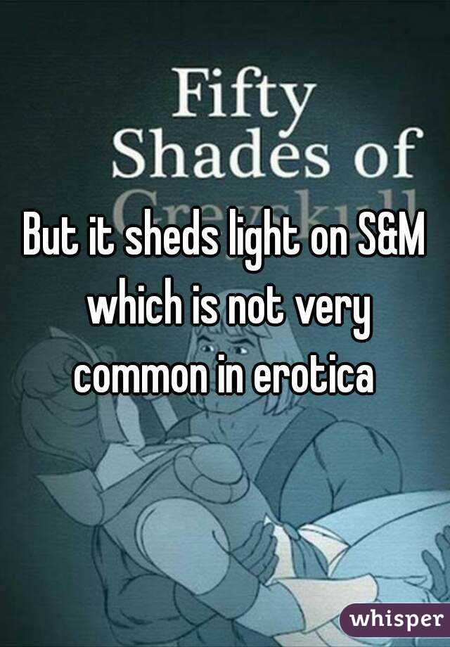But it sheds light on S&M which is not very common in erotica 