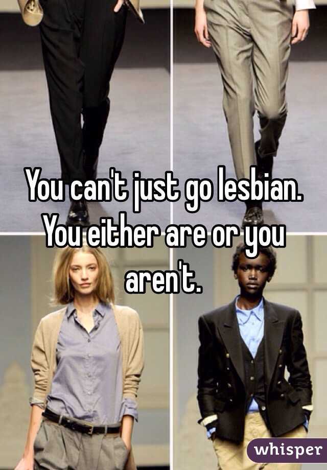 You can't just go lesbian. You either are or you aren't. 