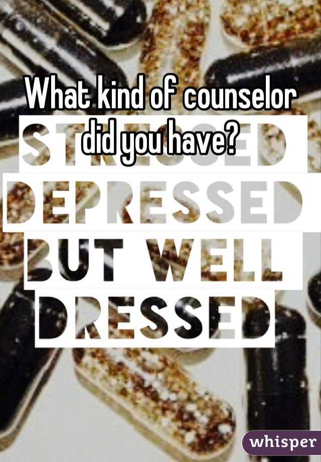 What kind of counselor did you have?