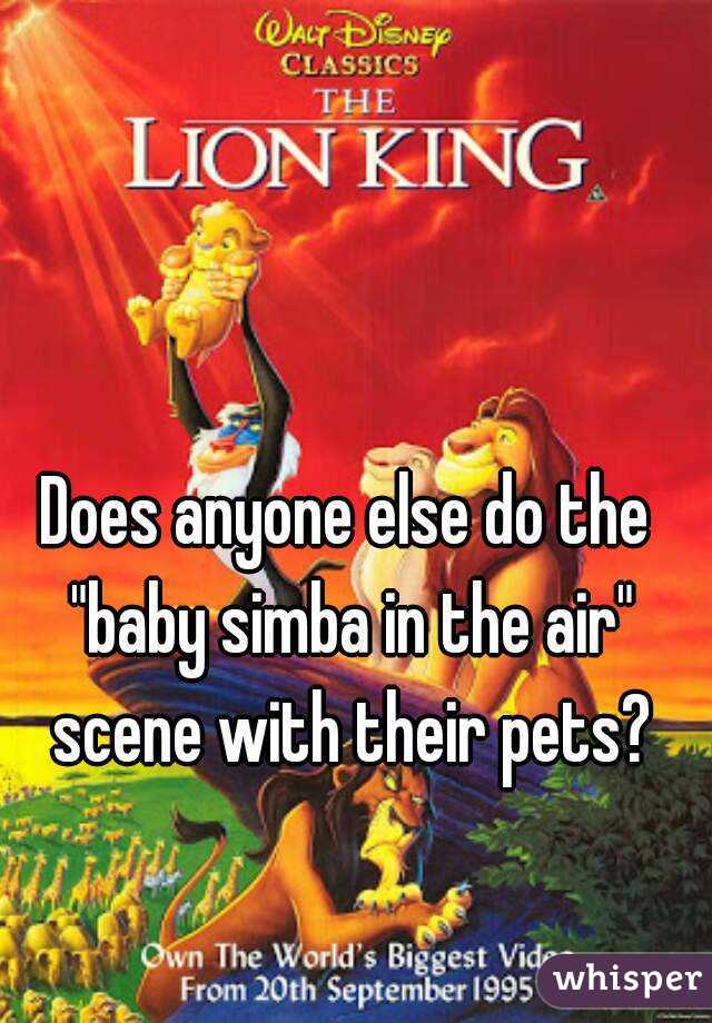 Does anyone else do the "baby simba in the air" scene with their pets?