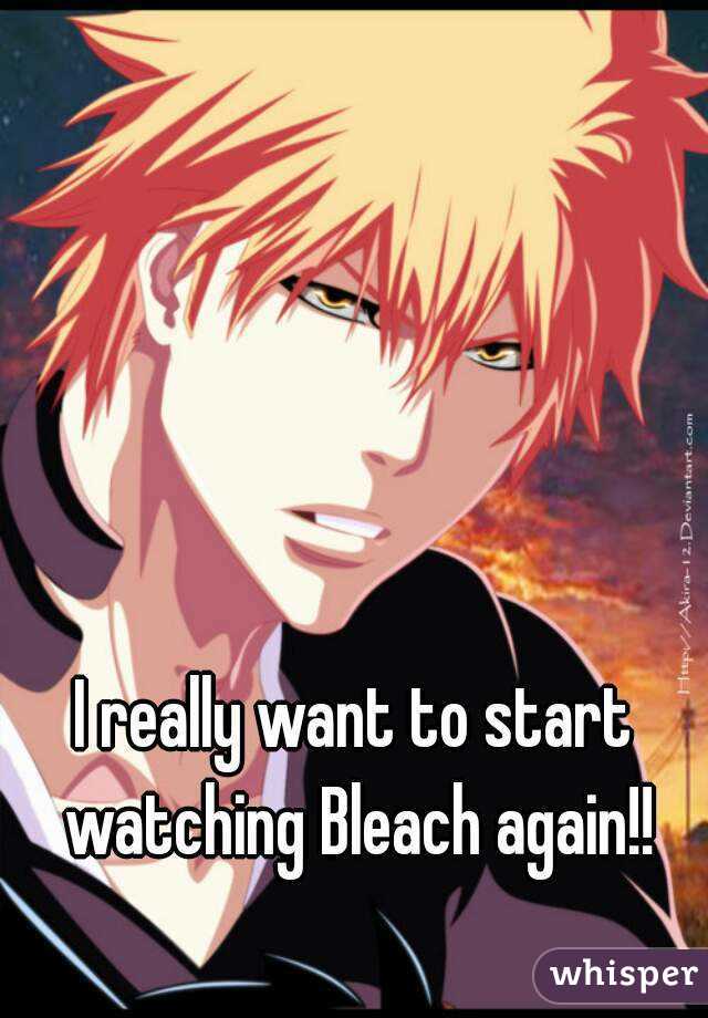 I really want to start watching Bleach again!!