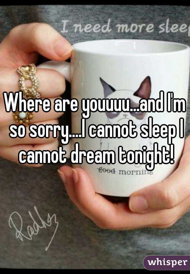 Where are youuuu...and I'm so sorry....I cannot sleep I cannot dream tonight!