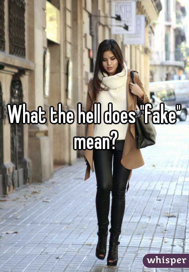 What the hell does "fake" mean?