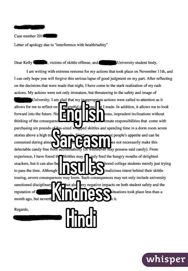 English
Sarcasm
Insults
Kindness
Hindi