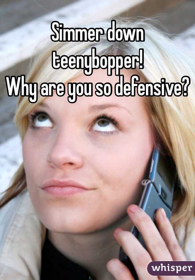 Simmer down teenybopper! 
Why are you so defensive?