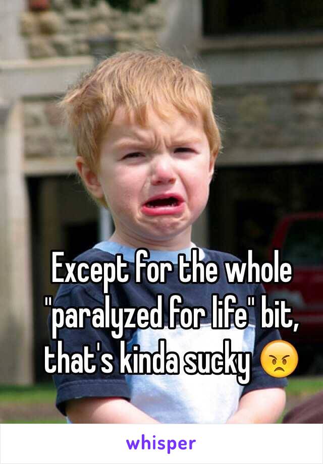 Except for the whole "paralyzed for life" bit, that's kinda sucky 😠