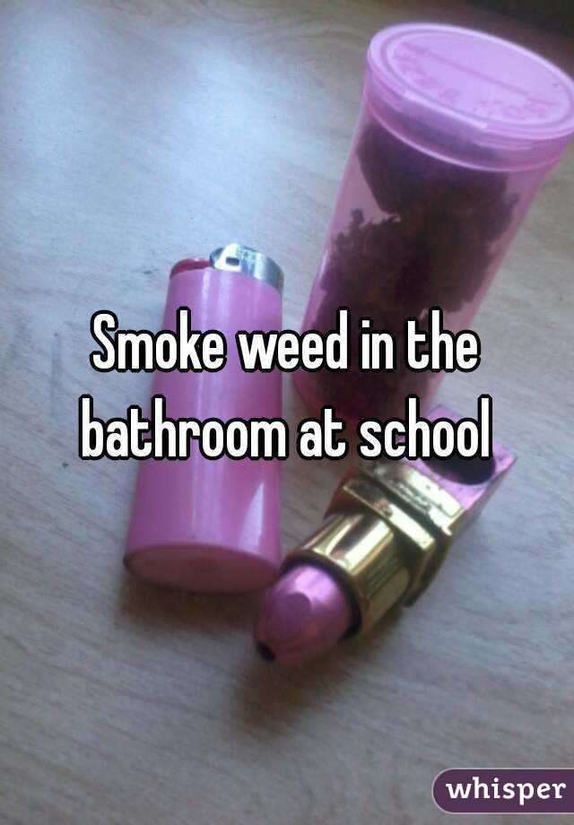 Smoke weed in the bathroom at school 