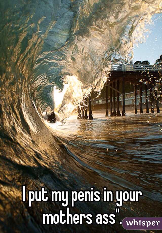 I put my penis in your mothers ass".