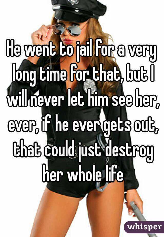 He went to jail for a very long time for that, but I will never let him see her, ever, if he ever gets out, that could just destroy her whole life