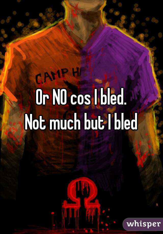 Or NO cos I bled.
Not much but I bled