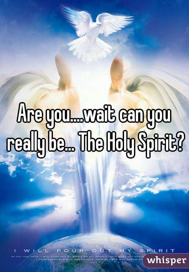 Are you....wait can you really be... The Holy Spirit?