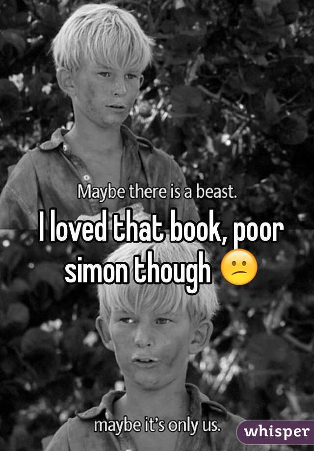 I loved that book, poor simon though 😕