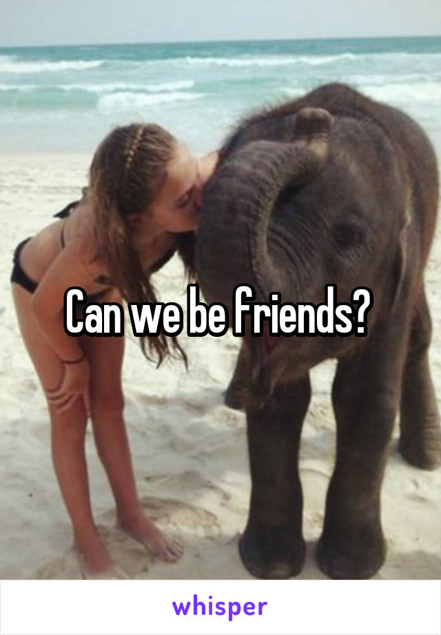 Can we be friends? 