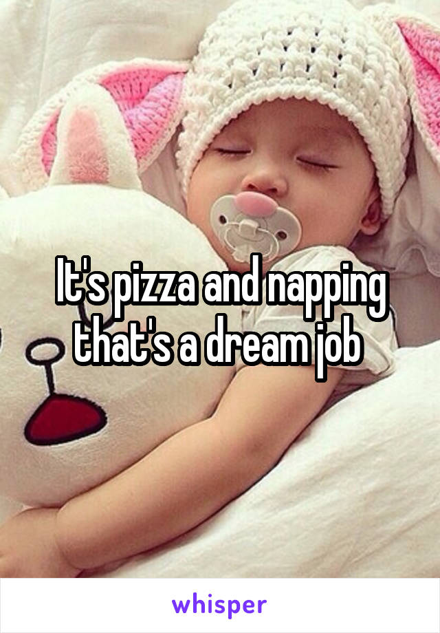 It's pizza and napping that's a dream job 