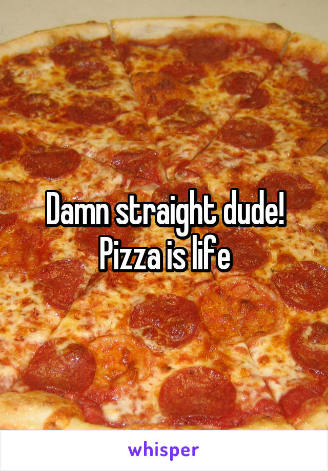 Damn straight dude! Pizza is life