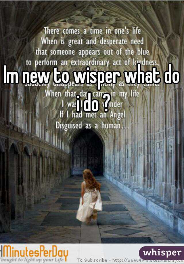Im new to wisper what do i do ?