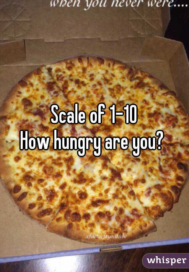Scale of 1-10
How hungry are you? 