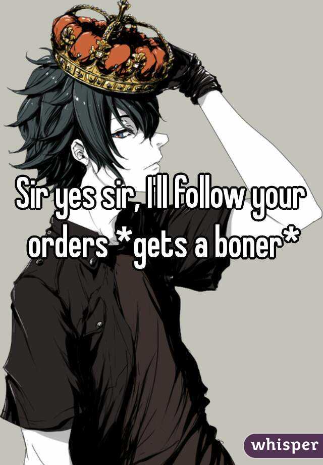 Sir yes sir, I'll follow your orders *gets a boner*