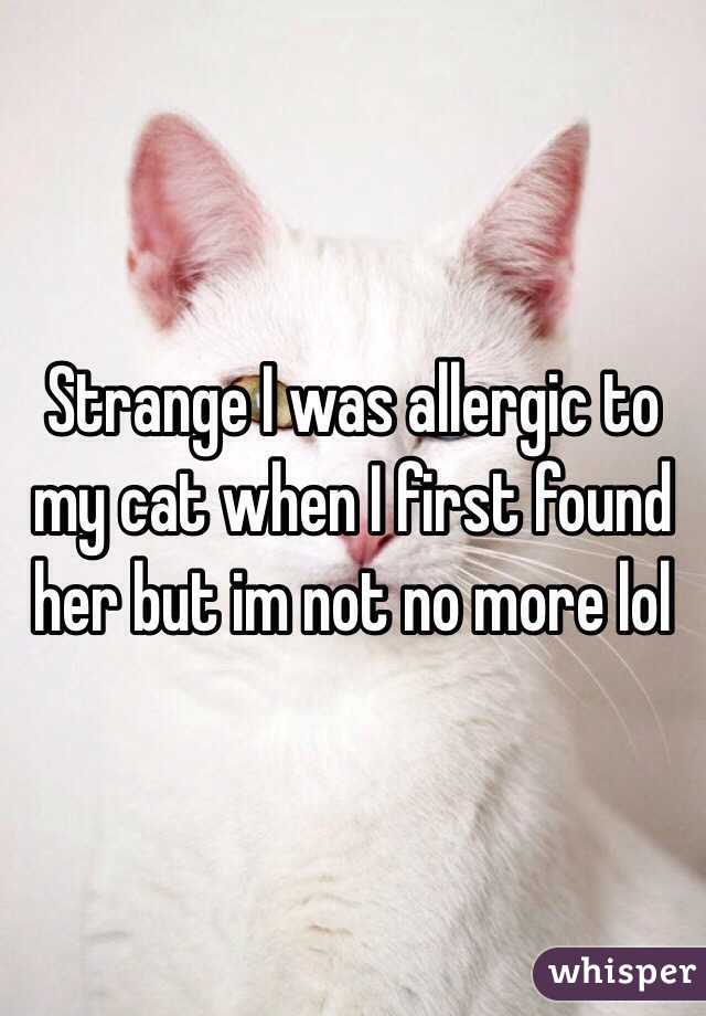 Strange I was allergic to my cat when I first found her but im not no more lol