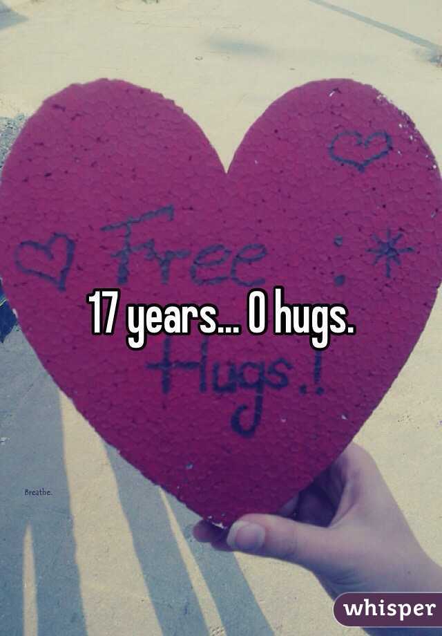 17 years... 0 hugs.