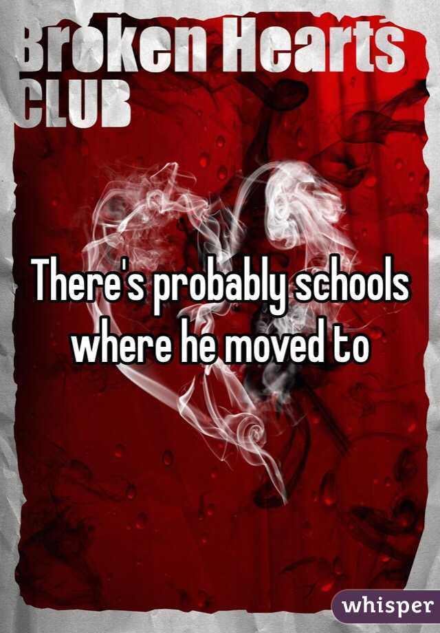 There's probably schools where he moved to 