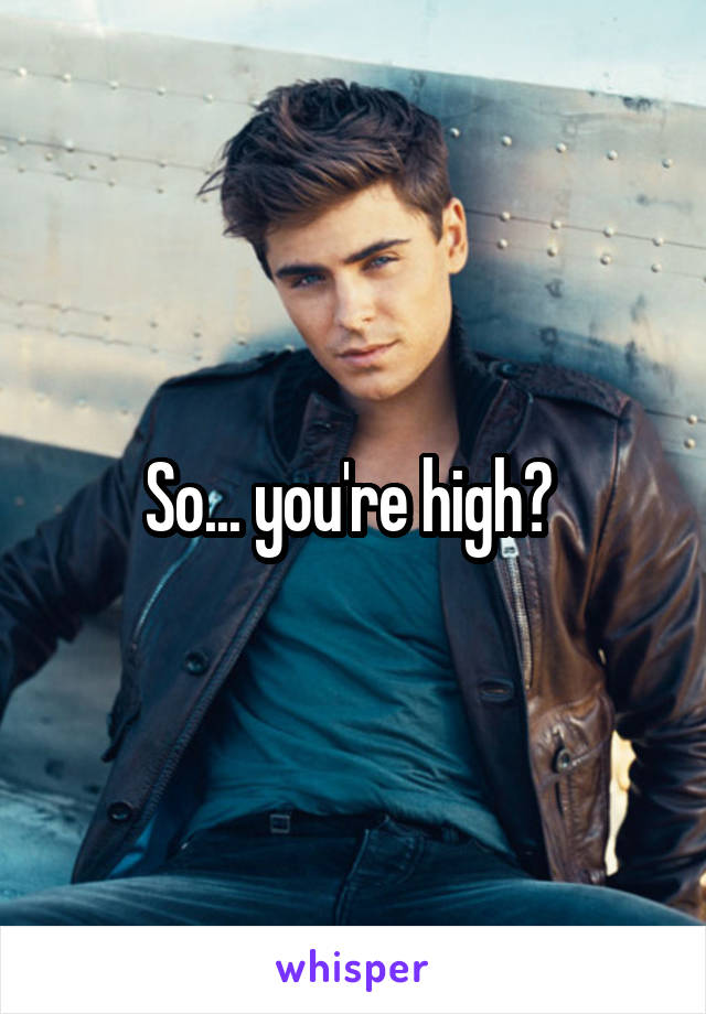 So... you're high? 