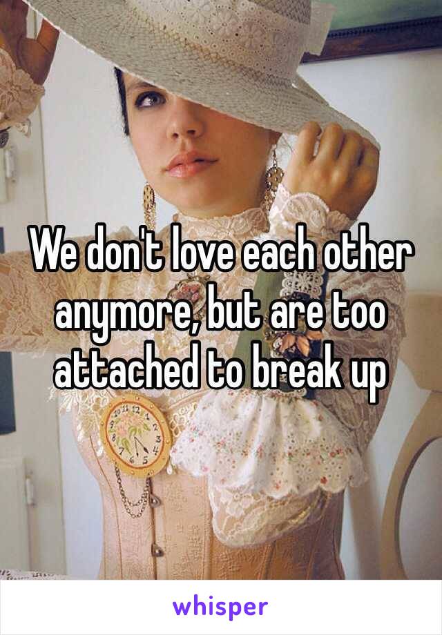 We don't love each other anymore, but are too attached to break up
