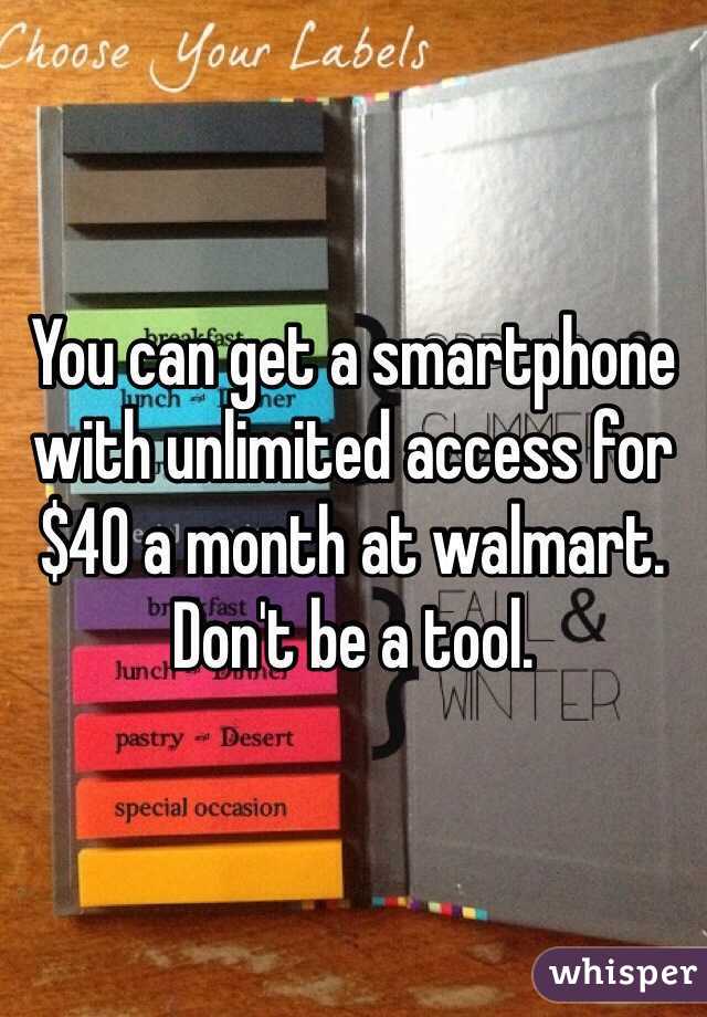 You can get a smartphone with unlimited access for $40 a month at walmart. Don't be a tool. 