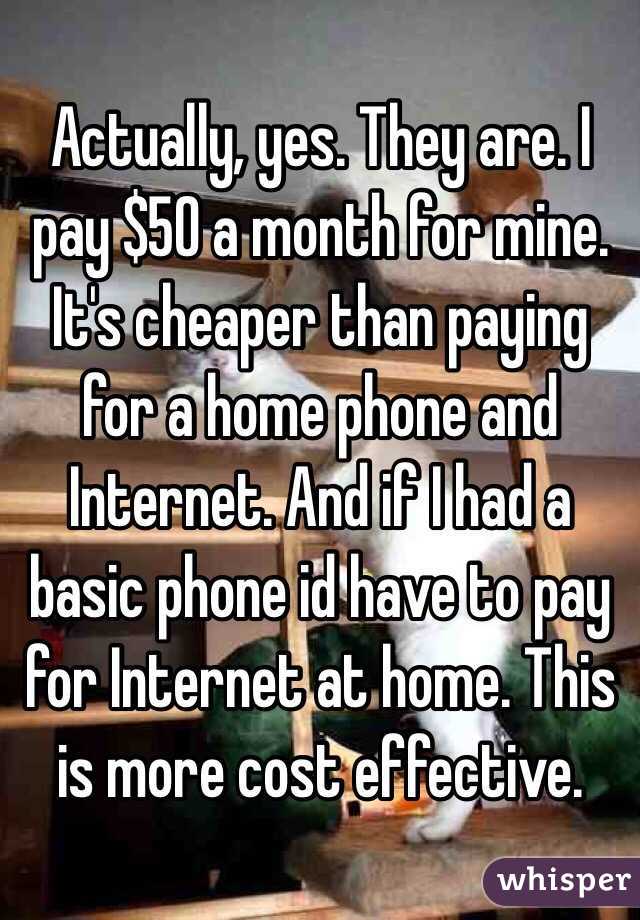 Actually, yes. They are. I pay $50 a month for mine. It's cheaper than paying for a home phone and Internet. And if I had a basic phone id have to pay for Internet at home. This is more cost effective. 