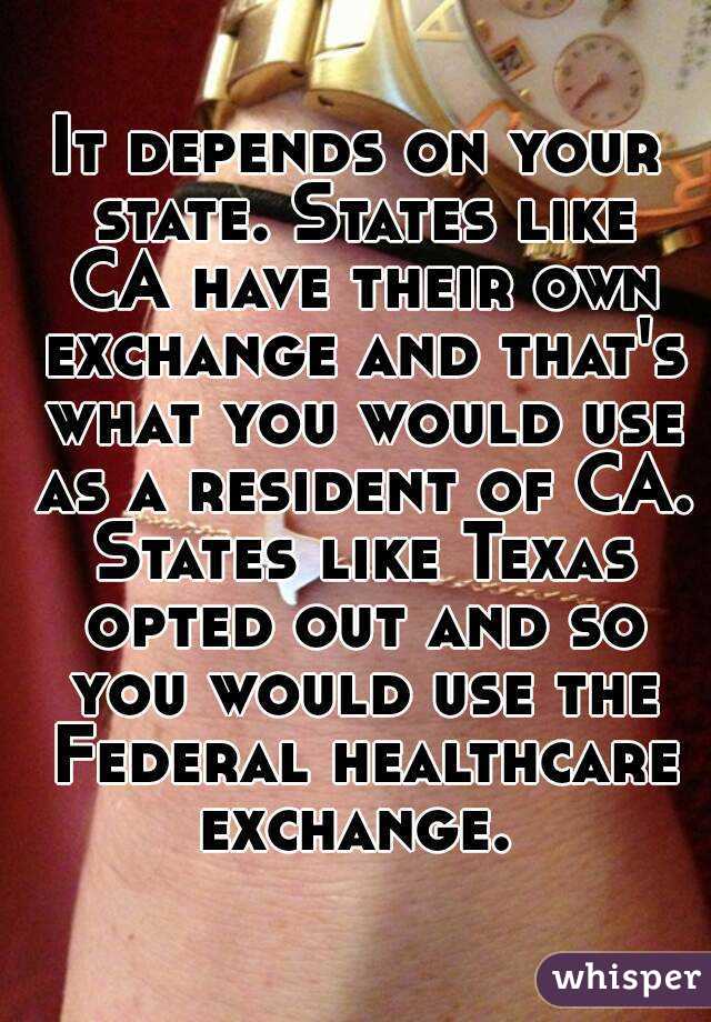 It depends on your state. States like CA have their own exchange and that's what you would use as a resident of CA. States like Texas opted out and so you would use the Federal healthcare exchange. 