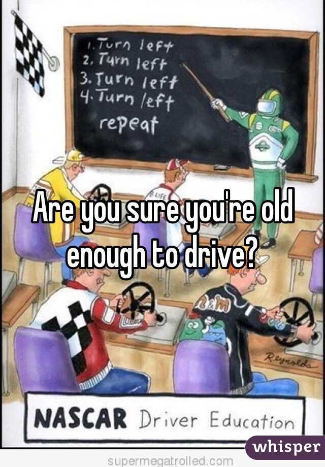 Are you sure you're old enough to drive?