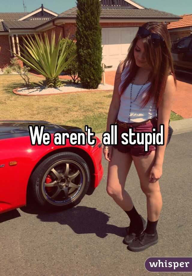 We aren't  all stupid 