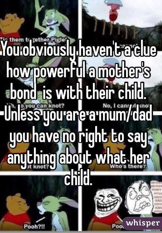 You obviously haven't a clue how powerful a mother's bond  is with their child. Unless you are a mum/dad you have no right to say anything about what her child.