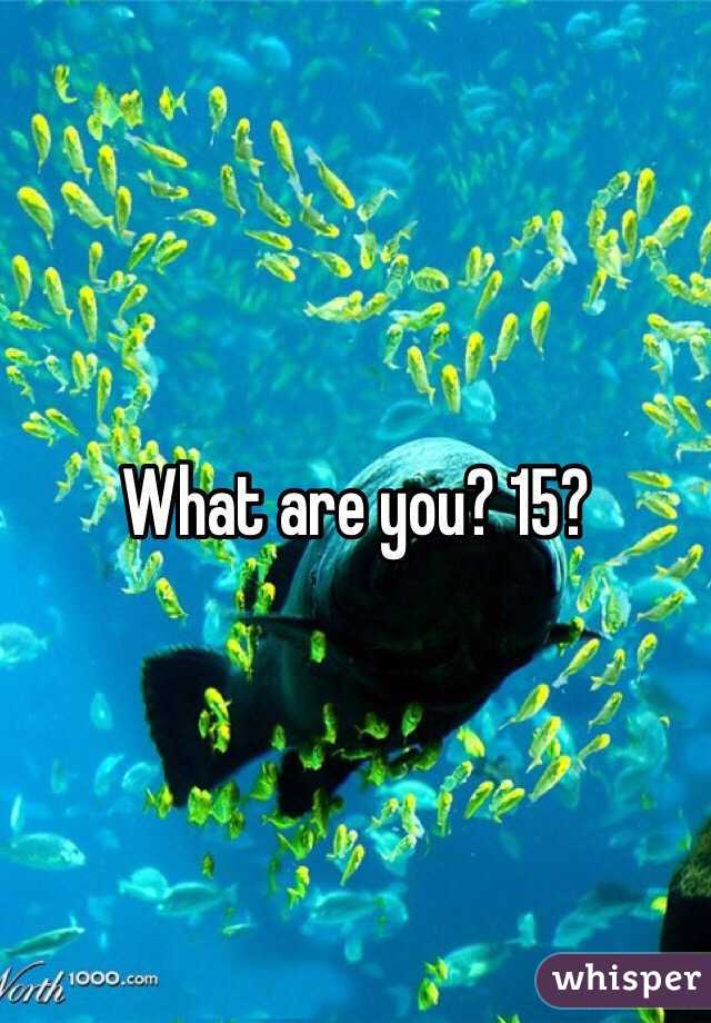 What are you? 15?