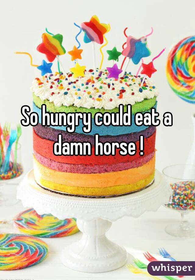 So hungry could eat a damn horse !