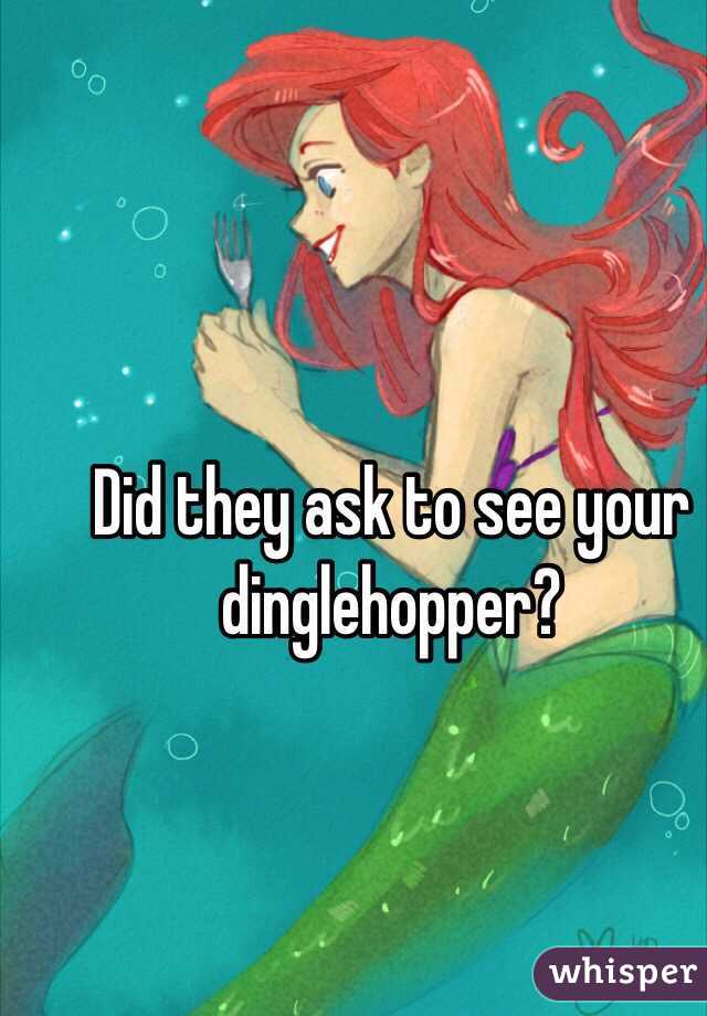 Did they ask to see your dinglehopper? 