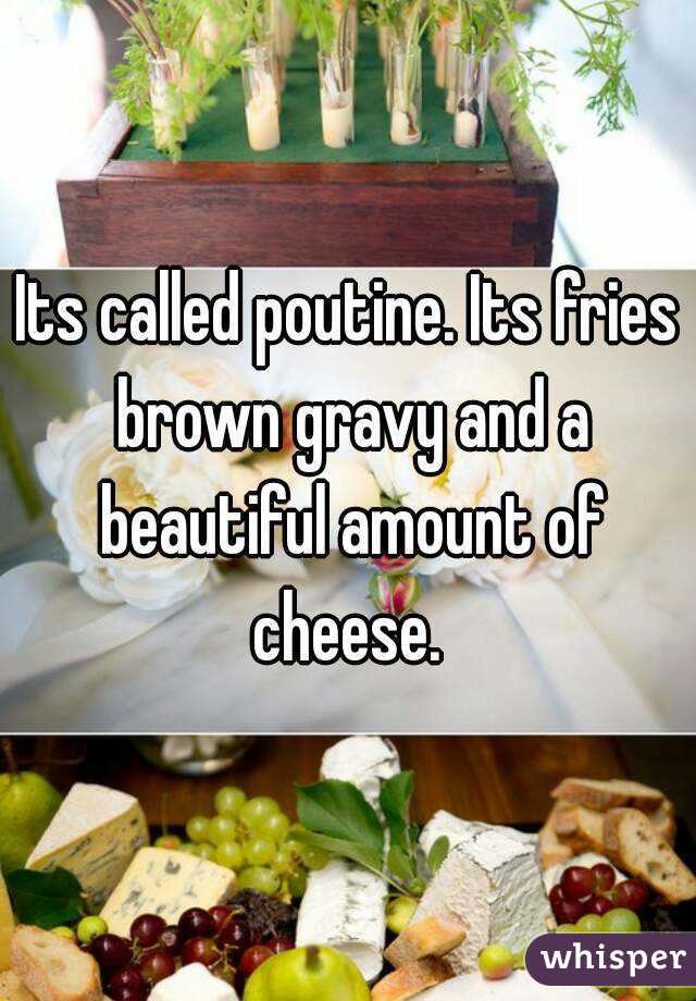 Its called poutine. Its fries brown gravy and a beautiful amount of cheese. 