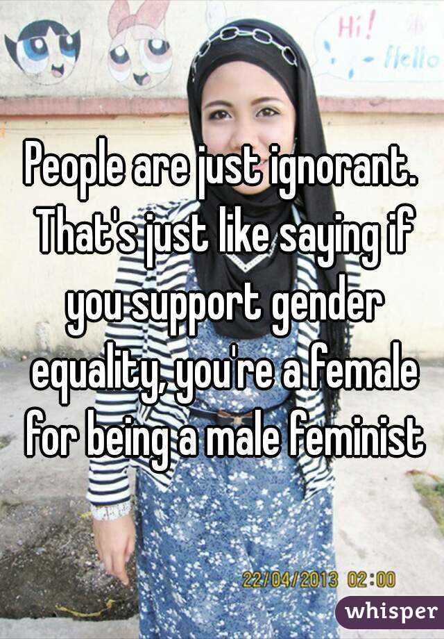 People are just ignorant. That's just like saying if you support gender equality, you're a female for being a male feminist