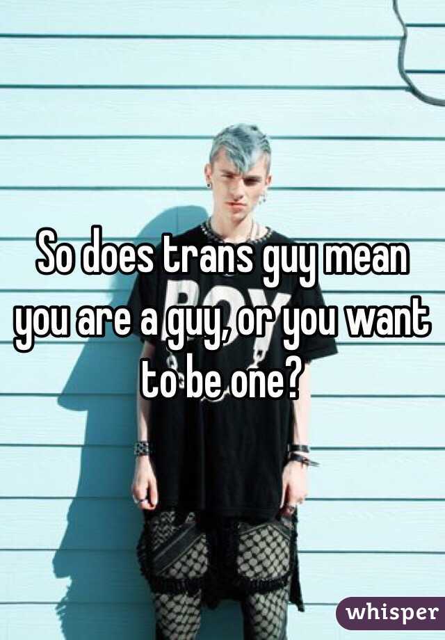 So does trans guy mean you are a guy, or you want to be one?