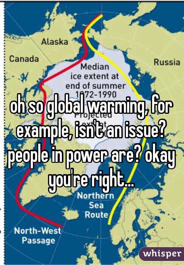 oh so global warming, for example, isn't an issue? people in power are? okay you're right... 