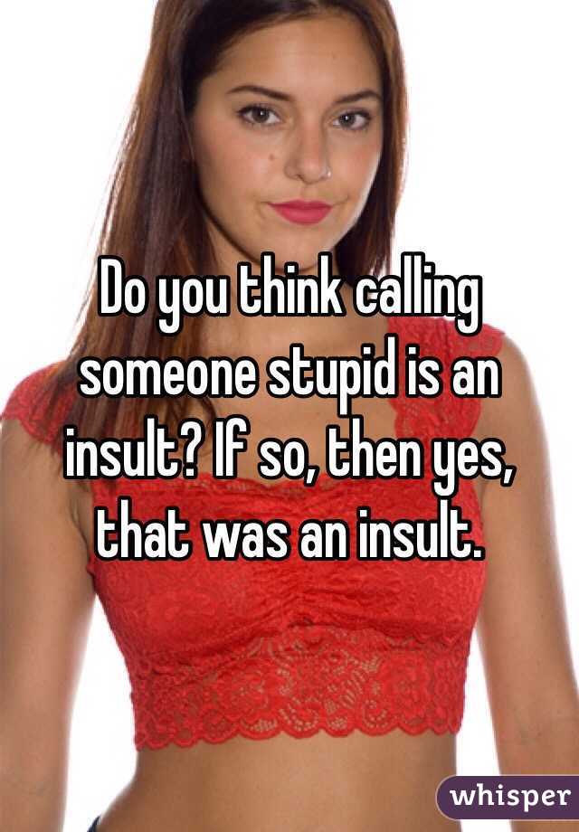 Do you think calling someone stupid is an insult? If so, then yes, that was an insult.