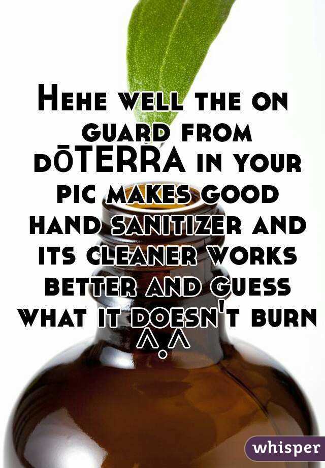 Hehe well the on guard from dōTERRA in your pic makes good hand sanitizer and its cleaner works better and guess what it doesn't burn ^.^ 