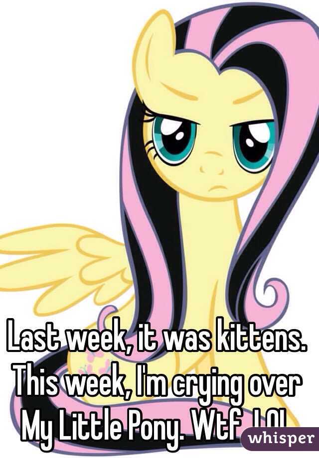 Last week, it was kittens. This week, I'm crying over My Little Pony. Wtf. LOL 