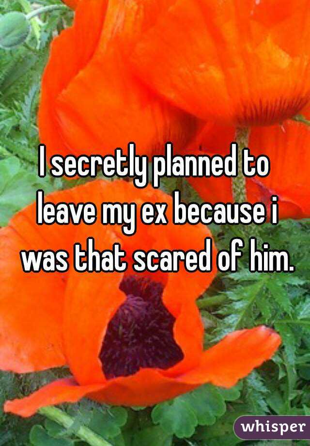 I secretly planned to leave my ex because i was that scared of him.